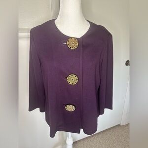 Coldwater Creek Purple Cape with Ornate Design size S